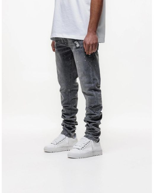 Magrit Gray Acier Slim Jeans for men