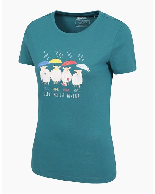 Mountain Warehouse Blue Ladies Great British Weather T-Shirt