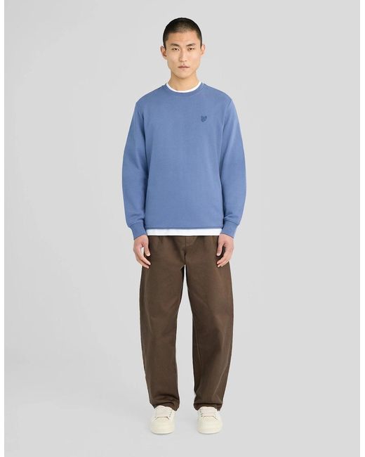 Lyle & Scott Blue Superfine Cotton Crew Neck Sweatshirt for men