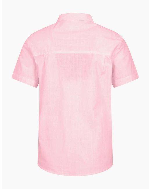 Mountain Warehouse Pink Coconut Slub Short-Sleeved Shirt for men