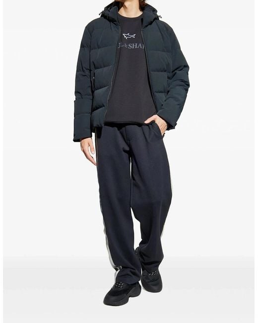 Paul & Shark Blue Typhoon Hooded Down Jacket for men