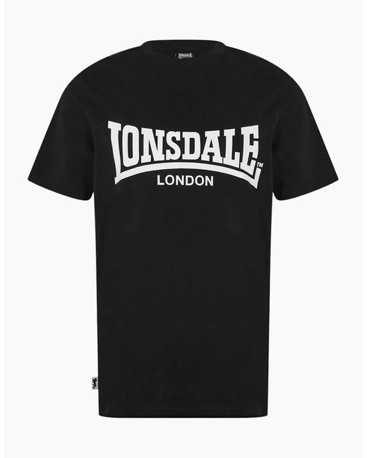 Lonsdale Black T Shirts Essential Logo Crew Neck Tee