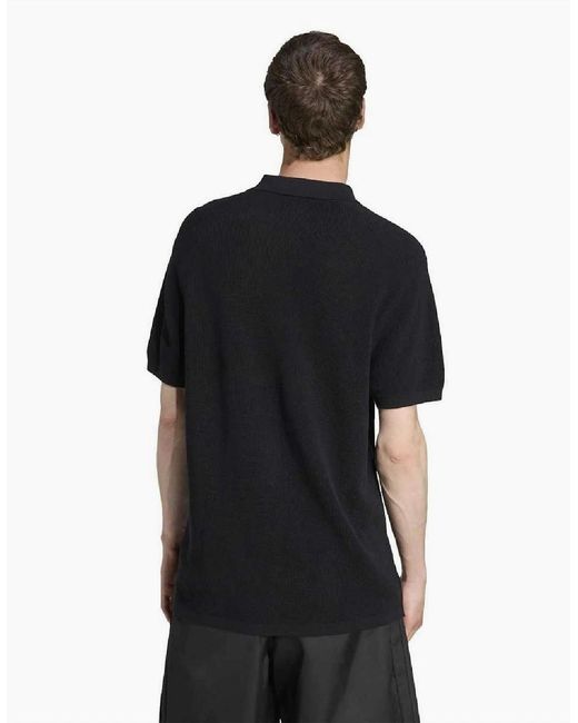 Adidas Originals Black Premium Collared Neck Short Sleeve Polo Shirt for men