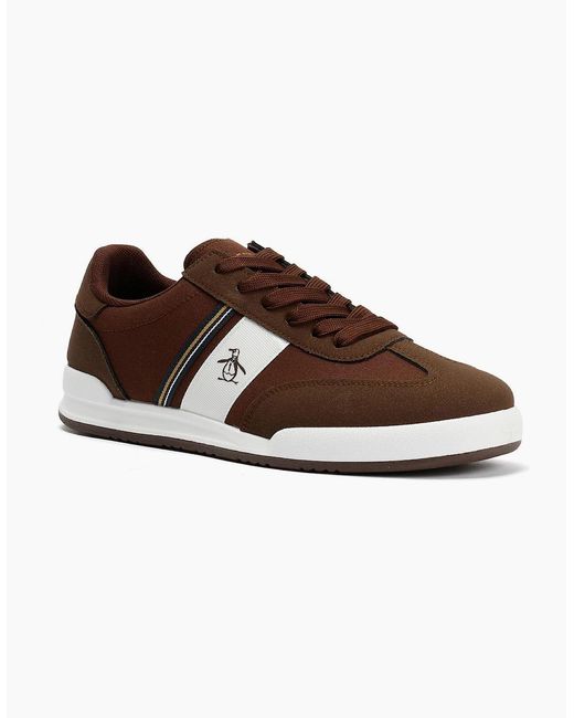 Original Penguin Brown Penguin Gaz Chocolate Trainers for men