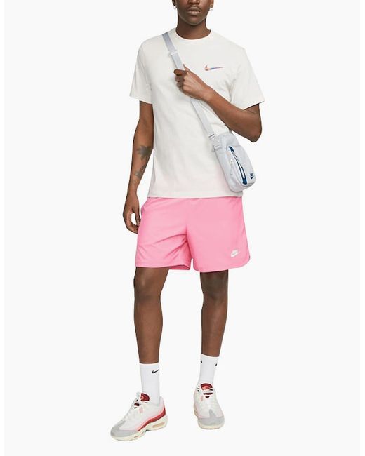 Nike White T Shirts Club Swoosh Hdy Print Short Sleeve Summer Sportswear for men