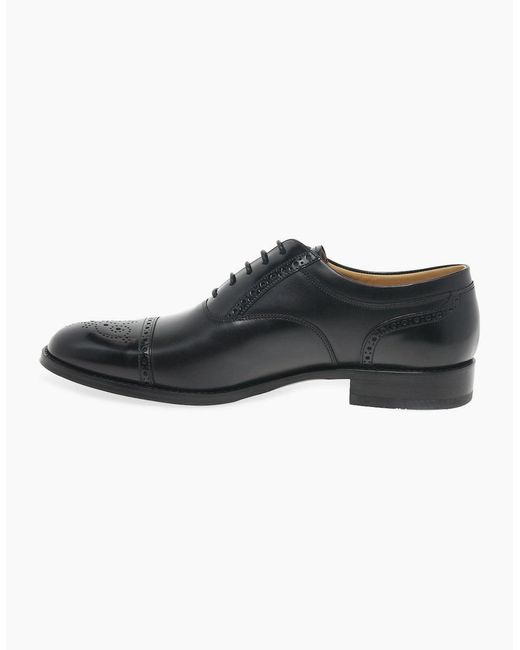 Loake Black Woodstock Lace Up Half Brogues for men