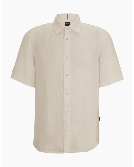 Boss Blue Boss Rash 2 Linen Short Sleeve Shirt for men