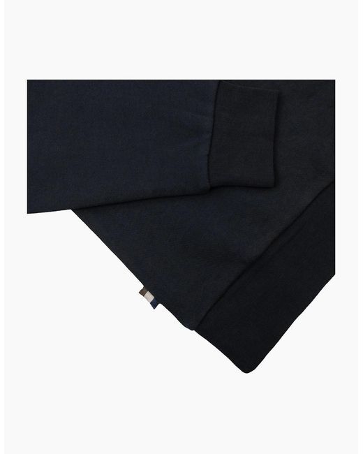 Aquascutum Black Cc Shoulder Fz Fleece Funnel Neck 16 for men