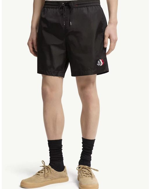 Moncler Black Archive Logo Swimshorts for men