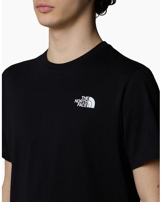 The North Face Black Redbox T Shirt Regular Fit Crew Neck Ss Summer Graphic Tee for men