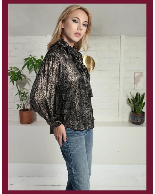 Nooki Design Gray Lydia Lame Blouse