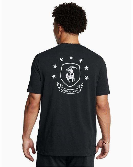 Under Armour Black Regular Fit Large Genie Text Graphic T-Shirt for men