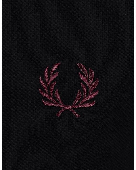 Fred Perry Black Twin Tipped Polo/Plum for men