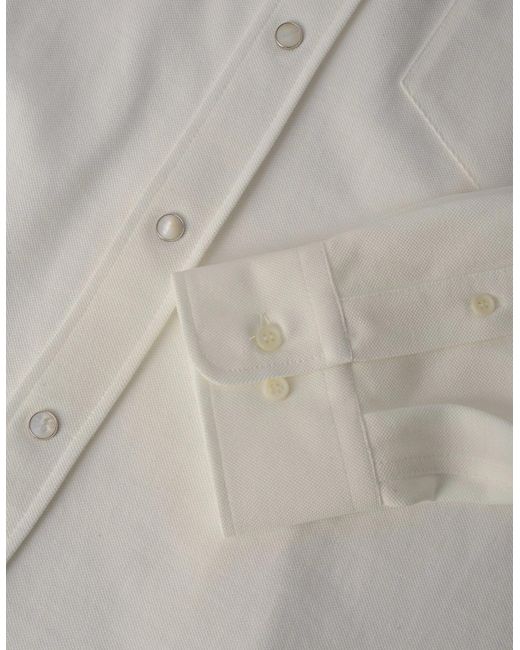 Brunello Cucinelli White Western Cotton Shirt for men