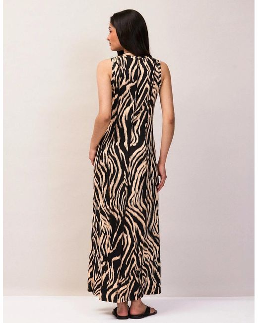 Ro&zo White Zebra Print Seam Detail Jersey Dress