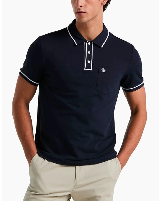 Original Penguin Black Core Pique Earl Polo Dark Sapphire for men