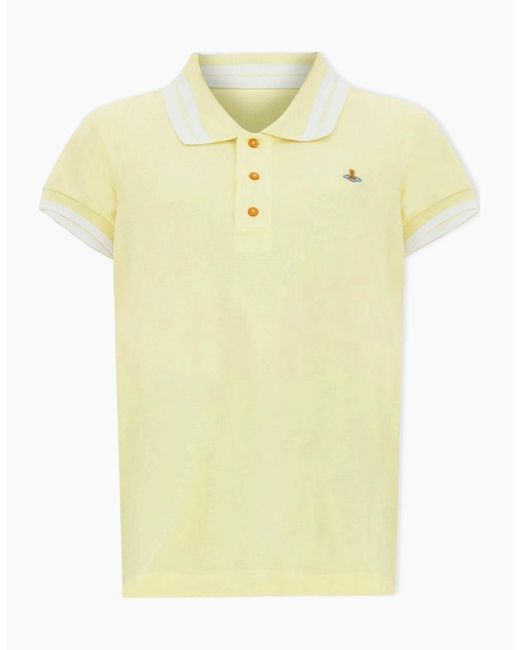 Vivienne Westwood Yellow Lime & Striped Polo Shirt for men