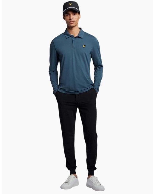Lyle & Scott Blue Lyle & Scott Concealed Button Ls Polo for men