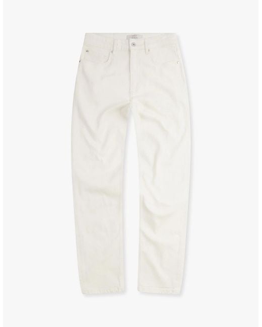 Vingt Quatre Denim White Vingt Quatre Taper Fit Chalk Jeans for men