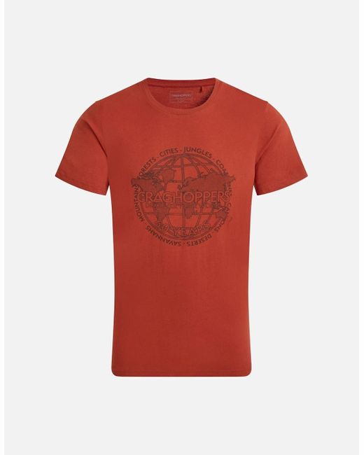 Craghoppers Red Lucent Back Print Short-Sleeved T-Shirt for men