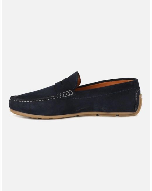 Base London Blue Collins Loafers for men