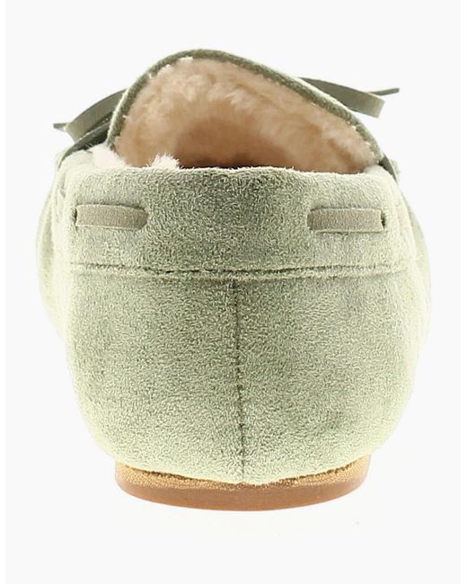 Strollers Green Moccasin Slippers Faux Fur Matilda Uk Size