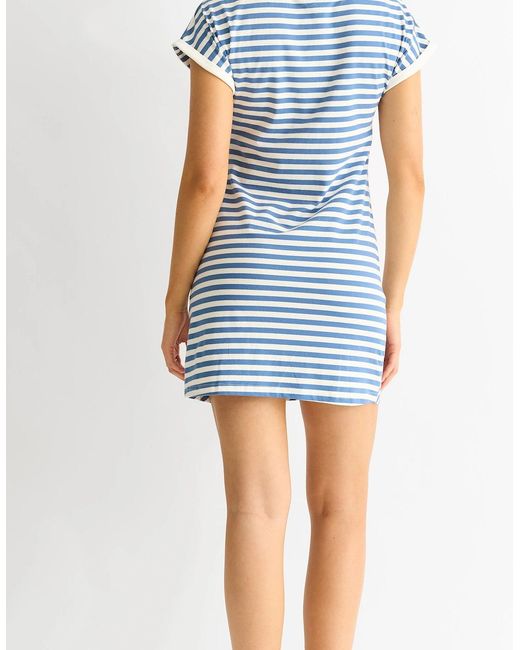 Gini London Blue Stretch Stripe Mini Dress