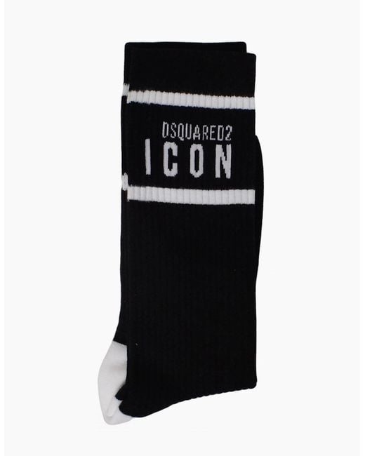 DSquared² Black Cotton Socks for men