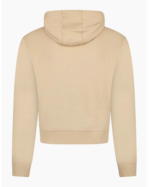 Burberry Natural 'Talley' Embroidery Logo Check Hooded Sweatshirt