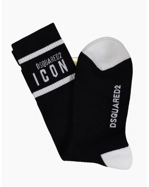 DSquared² Black Cotton Socks for men