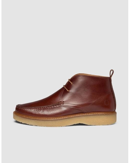 Oliver Sweeney Brown Xixona Leather Moccasin Boots for men