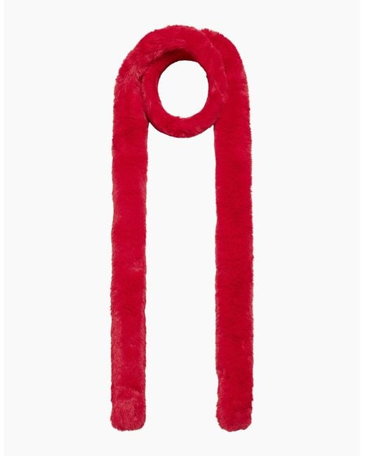Nooki Design Red Pasha Faux Fur Scarf