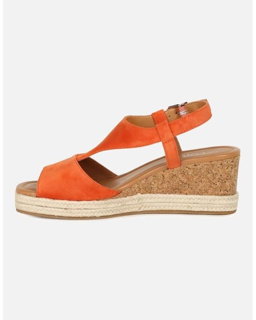 Lotus Orange Madalene Wedge Heel Sandals