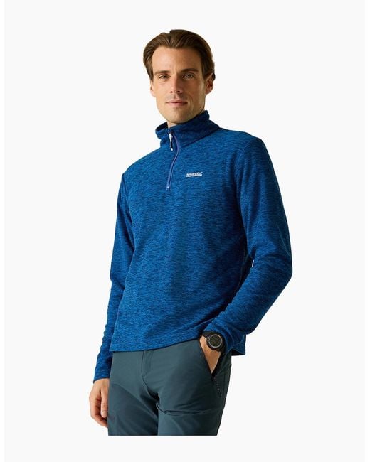 Regatta Blue Thompson Marl Half Zip Fleece Jacket for men