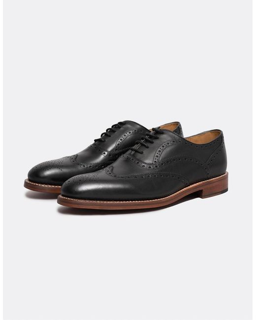 Oliver Sweeney Black Aldeburgh Leather Brogue for men