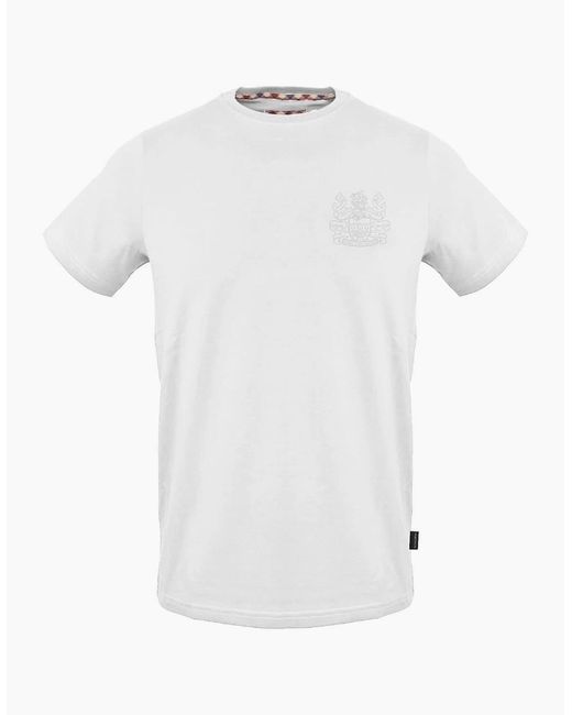 Aquascutum White Regular Fit Crew Neck Short Sleeve T-Shirt for men