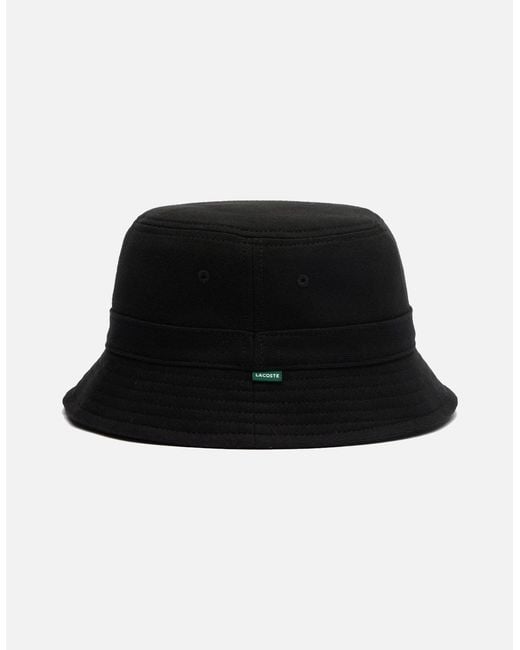 Lacoste Black Bucket Hat for men