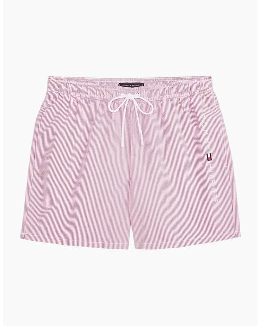 Tommy Hilfiger Pink Original Stripe Mid Length Swim Shorts, Ithaca/Medium for men