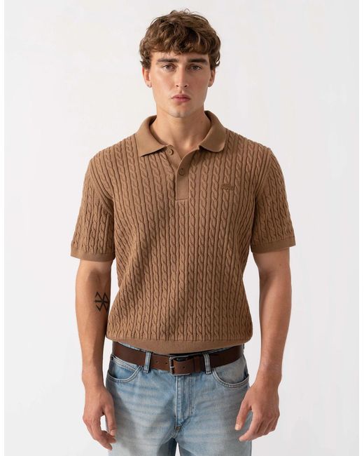 Lacoste Brown Polo Short Sleeve Sweatshirt for men