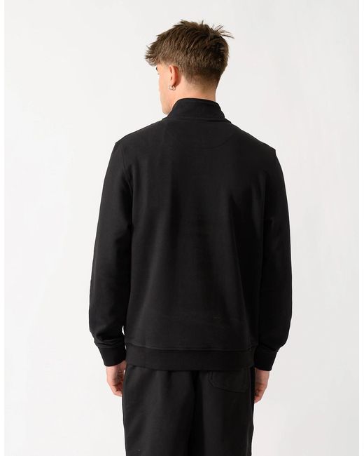 Belstaff Black Logo Quarter Zip Sweatshirt for men