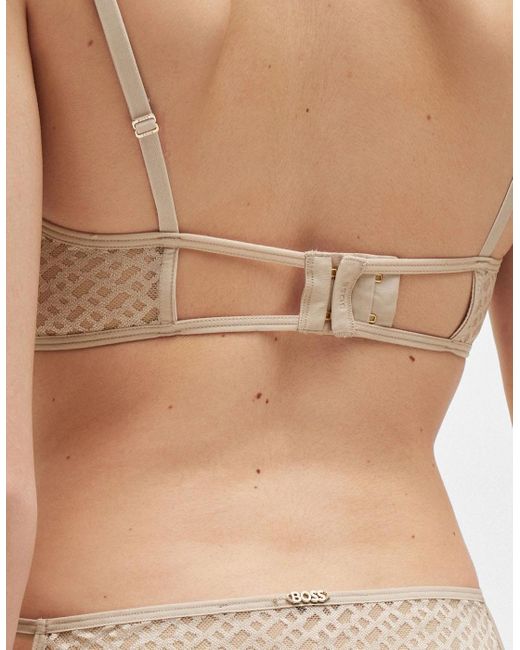 Boss Natural Monogram Lace Triangle Bra