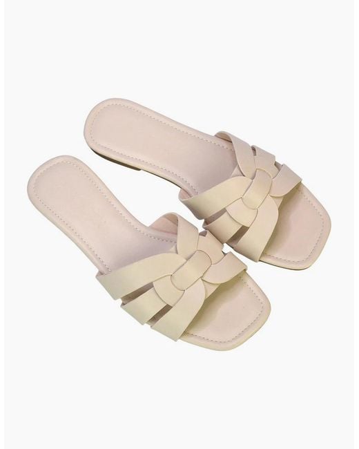 XY London White Ladies Luci Square Toe Strappy Sandals