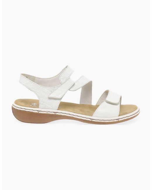 Rieker White Sphere Riptape Sandals