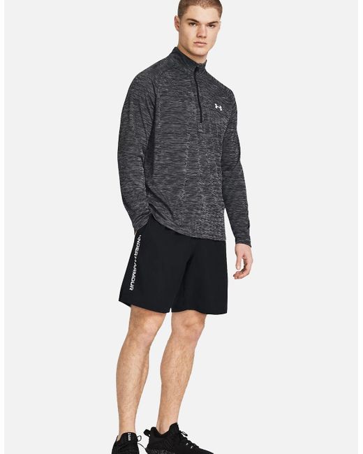 Under Armour Black Technical Wordmark Woven Shorts for men