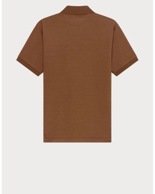 Paul Smith Brown Striped Placket Polo Shirt 65A for men