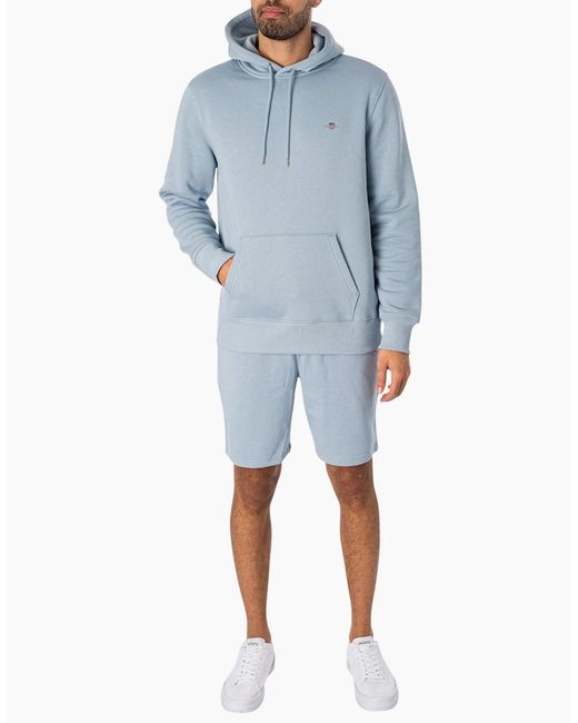 Gant Blue Sweat Shorts Shield Regular Fit Cotton Summer Gym Fleece Half Pants for men