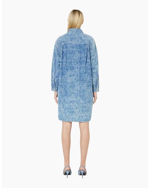 DIESEL Blue De-Blex Shirt Dress Mini Casual Denim Jeans Ladies Cotton Top