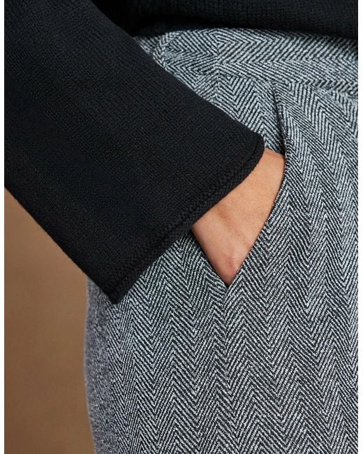 Ro&zo Gray Petite Herringbone Culottes