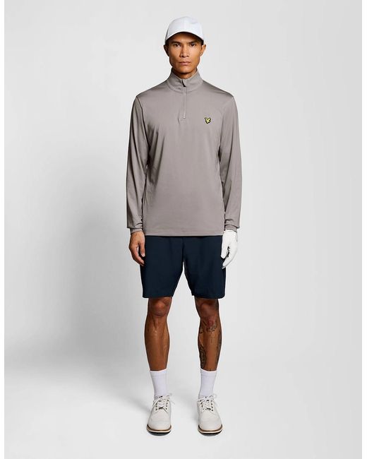 Lyle & Scott Gray Performance 1/4 Zip Midlayer for men