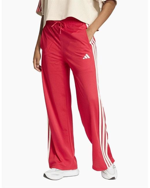 Adidas Red Open Hem Woven Tracksuit Joggers